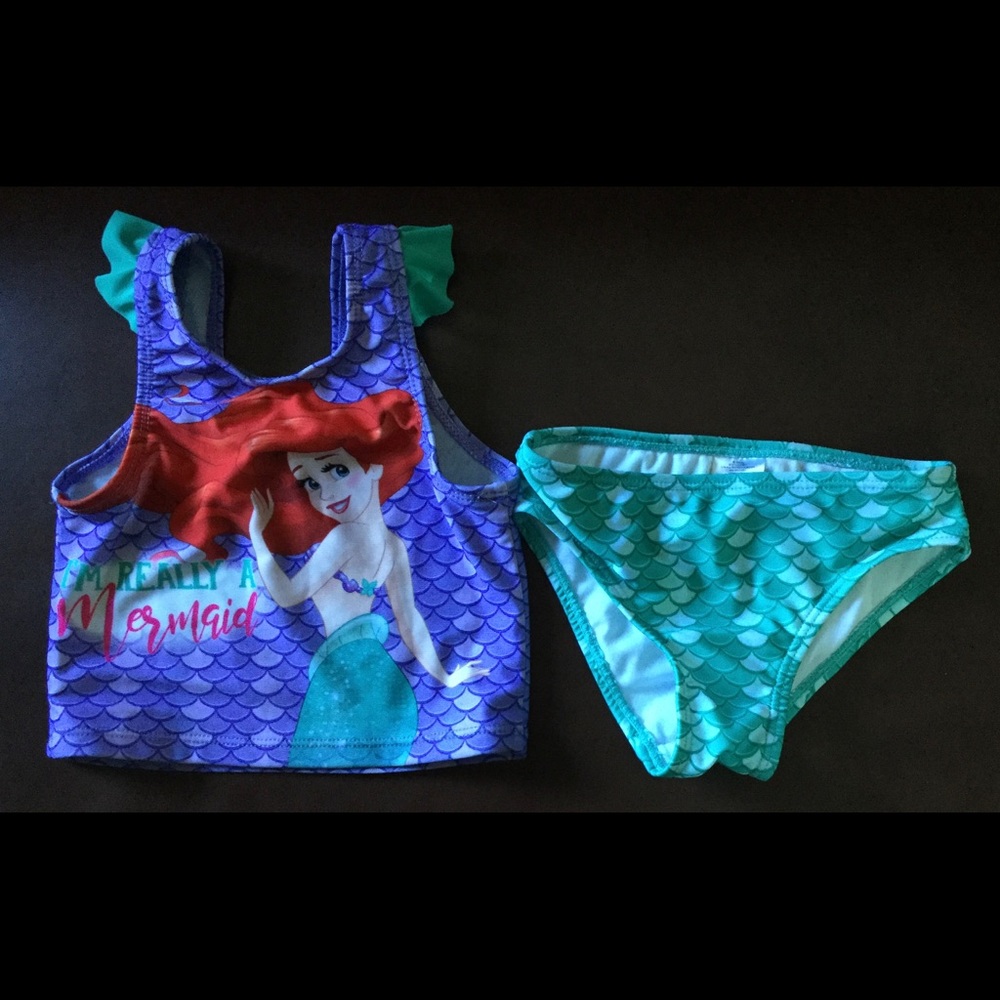 Disney Little Mermaid Two Piece Swimsuit Size 2T